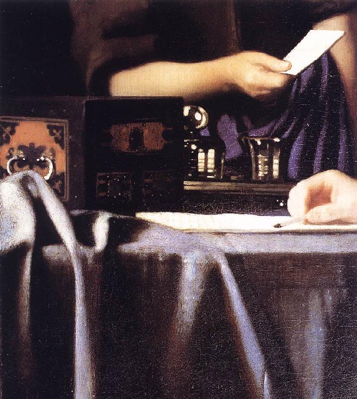 VERMEER VAN DELFT, Jan Lady with Her Maidservant Holding a Letter (detail) r Germany oil painting art